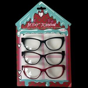 Betsy Johnson Set of Three Reading Gasses +2.00 NWT